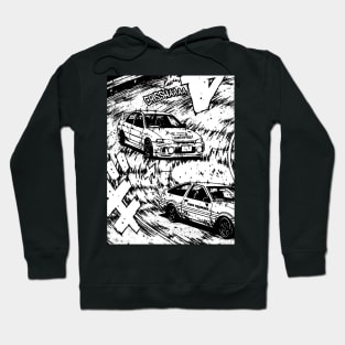 JDM Japanese Drift Racer Drifting Car Anime Manga Eurobeat Intensifies Aesthetic Hoodie